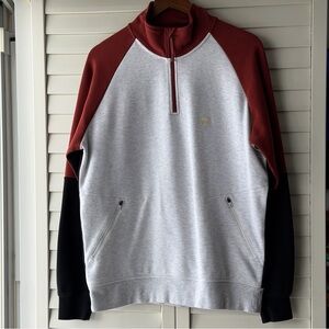 Roots Quarter Zip Pullover Sweater Red/Burgundy, Black, White/Grey Mens Small